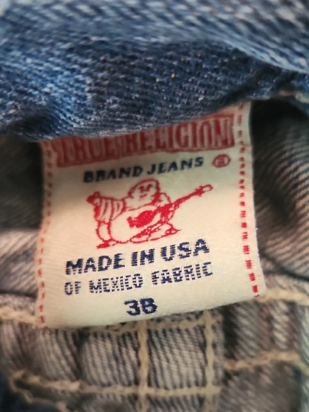 True Religion Jeans Blue Denim with Red Logo Tag